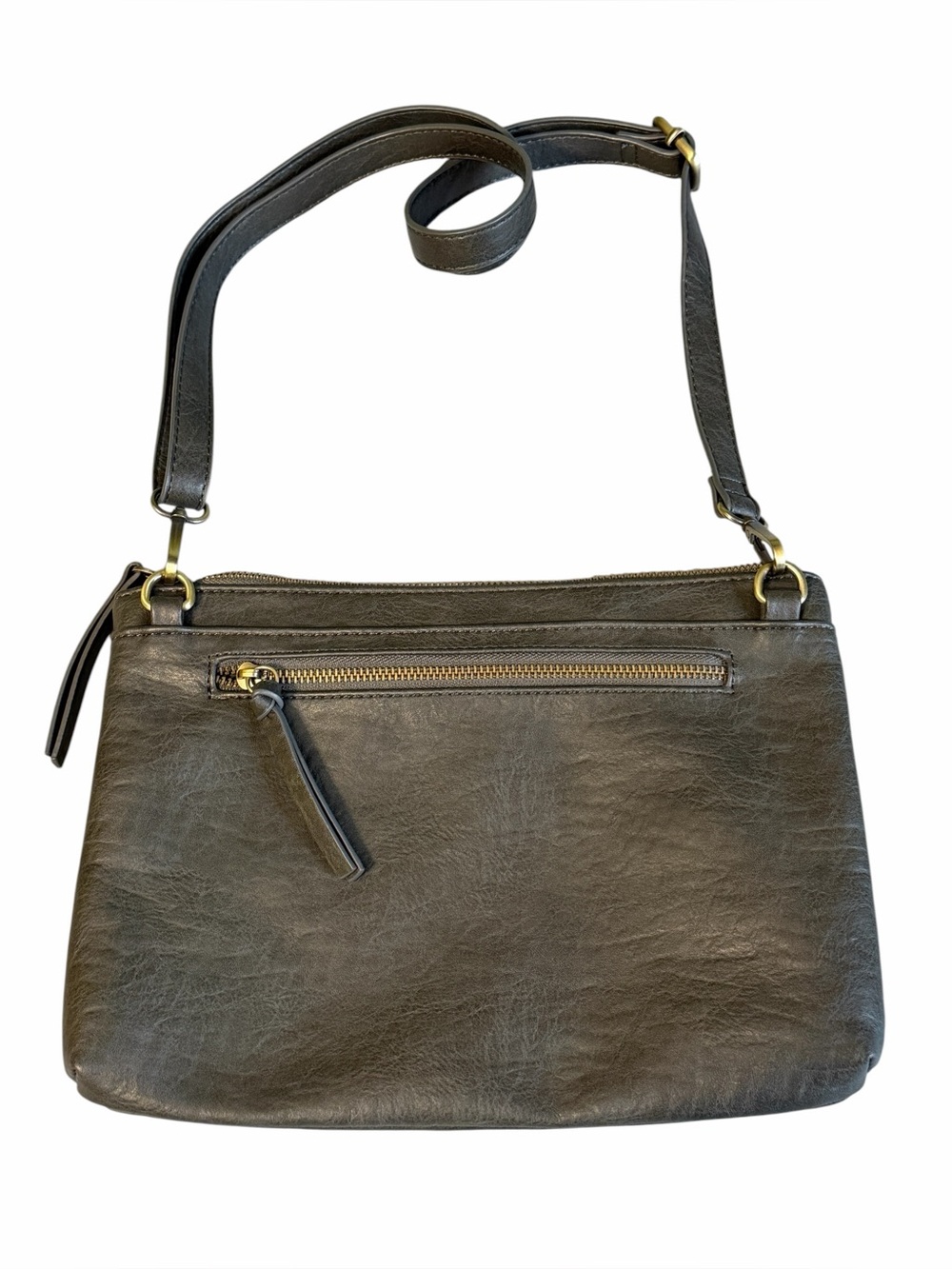 Joy Susan Quinn Woven Vegan Leather Convertible Crossbody Clutch Charcoal #2258 - Picture 4 of 7